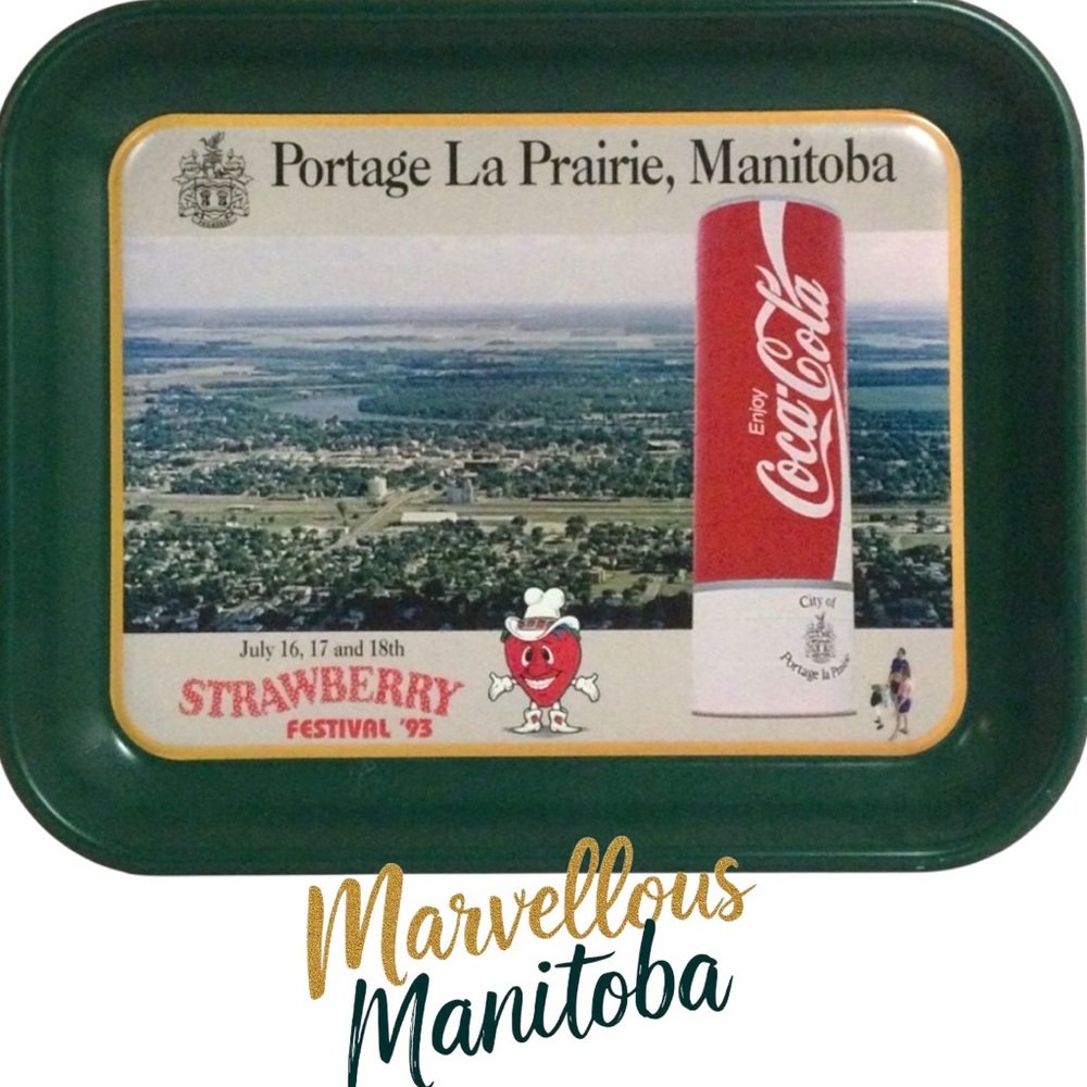 👛(ANY 4/$20) Vintage Strawberry Festival ‘93 Tray Portage La Prairie Manitoba